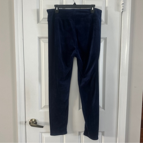 Cuddl Duds Navy Double Plush Velour Leggings - Picture 2 of 3